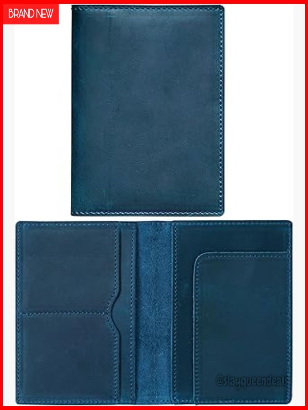 Genuine Leather Passport Holder with Card Slots Travel Wallet Case